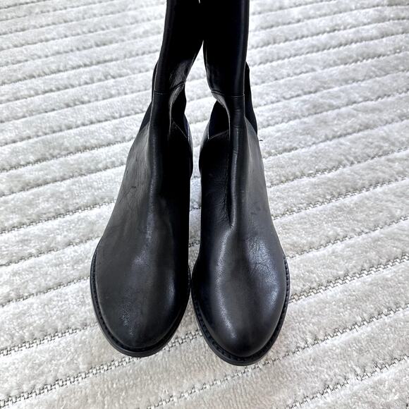 NEW Stuart Weitzman Mainline Hidden Wedge Leather Stretch Knee High Boots Size 4 - Picture 3 of 9